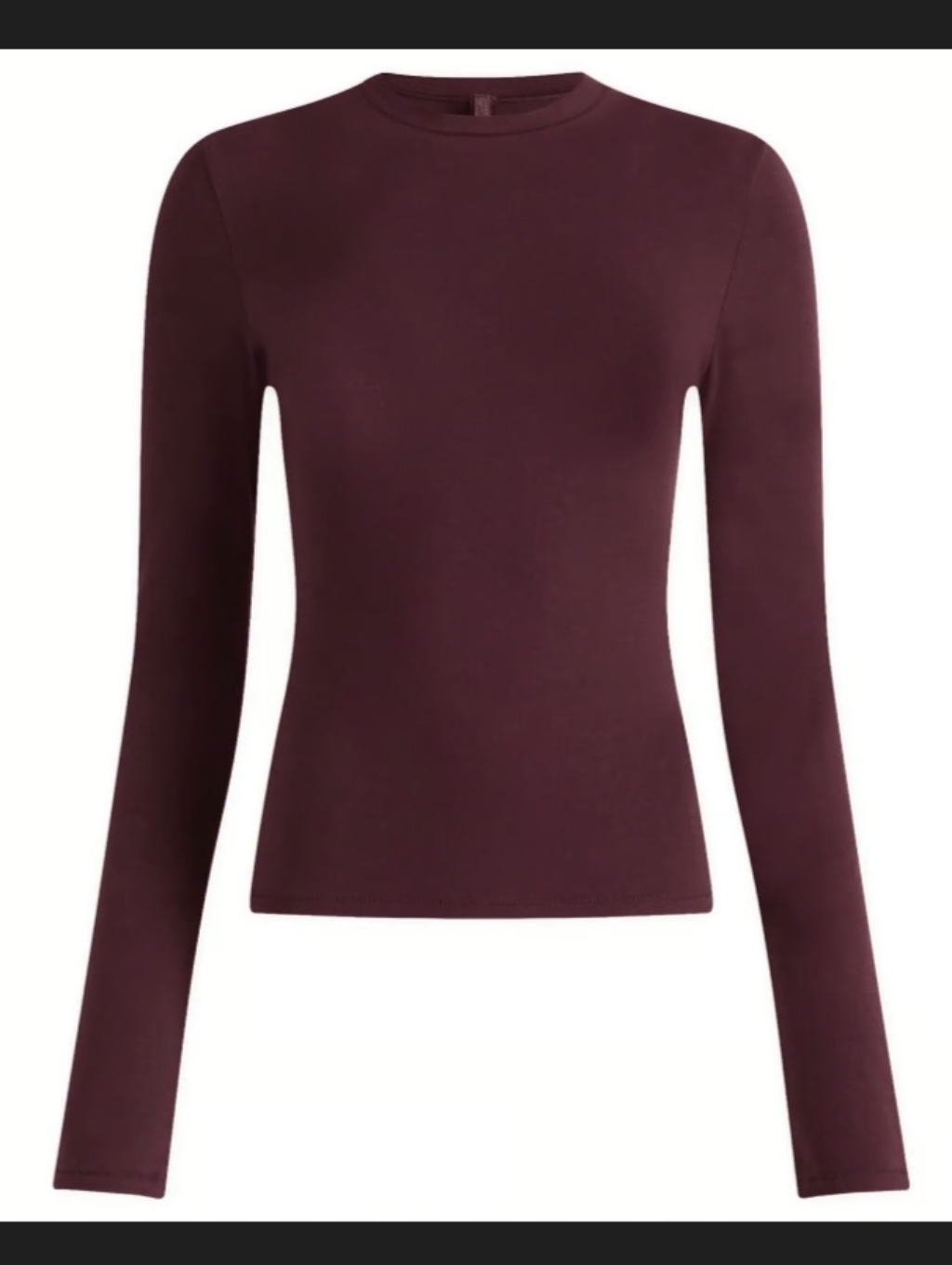 Skims Cotton Jersey Long Sleeve T-Shirt Deep Berry